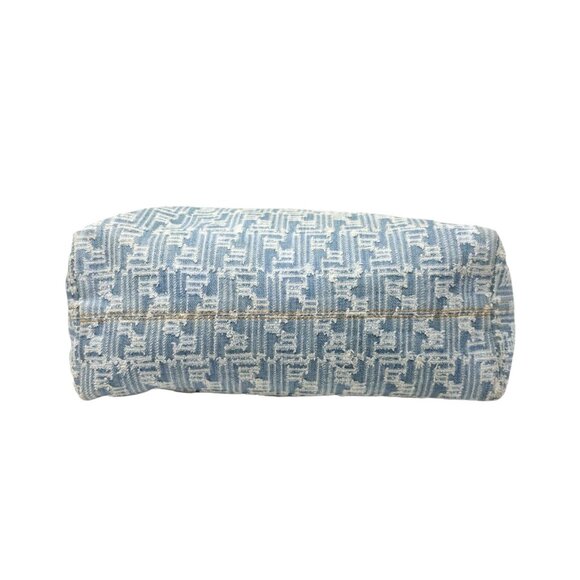 FENDI Vintage Zucca Monogram Denim Shoulder Tote Large Bag Blue FF Logo [106208] - Picture 10 of 16